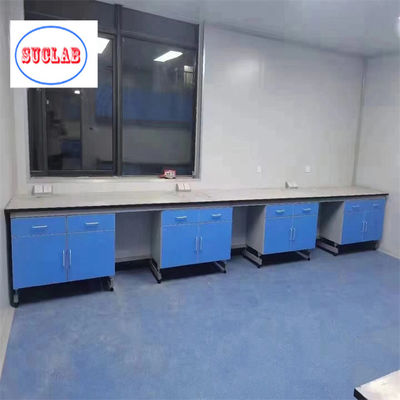 Buen precio Banco de trabajo de laboratorio de química Seguridad Banco de trabajo de laboratorio de acero de madera con superficie de trabajo laminada resistente a productos químicos en línea