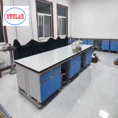 Buen precio Banco de trabajo de laboratorio de química de seguridad Banco de trabajo de laboratorio de madera con superficie de trabajo de resina fenólica en línea