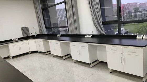 Buen precio Receptor de resina fenólica negra Mesa de laboratorio blanca En uso de laboratorio de química en línea