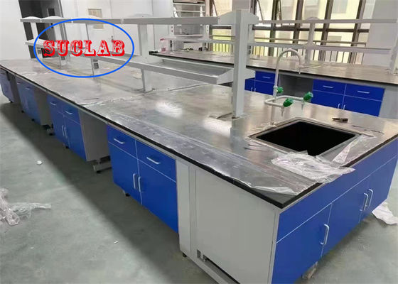 Buen precio Mesa de trabajo de laboratorio con múltiples gabinetes y cuadros de trabajo de laboratorio con resina fenólica o resina epoxi en línea