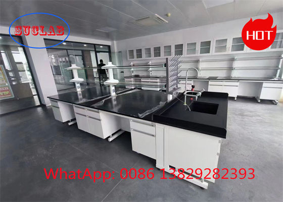 Buen precio Cuadro robusto en C Laboratorio de Química Banco de trabajo de laboratorio de madera Muebles de laboratorio con superficie de trabajo laminada resistente a productos químicos en línea