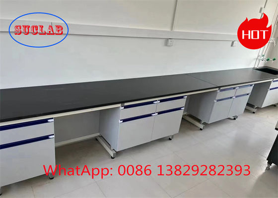 Buen precio Fabricante de bancos de trabajo de laboratorio de laminado resistente a productos químicos con diseño de marco en C y servicio al cliente excepcional en línea