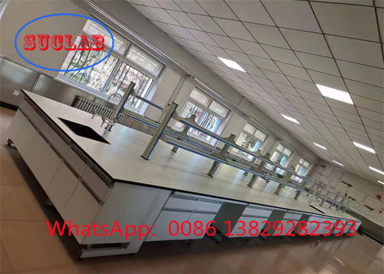 Buen precio Tamaño estándar Acero Madera Blanco Laboratorio de Química Banco de trabajo de laboratorio Mesas de trabajo Fabricantes en línea