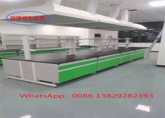 Buen precio Laboratorio de Química Resistente a Química Laborador de trabajo de laboratorio de trabajo de laboratorio para el laboratorio de química escolar con gabinetes múltiples en línea