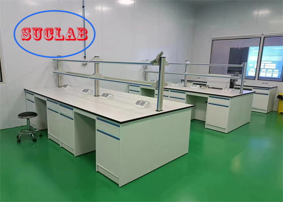 Buen precio Costo del banco de laboratorio de química de resina epoxi azul para laboratorio de hospital y escuela en línea