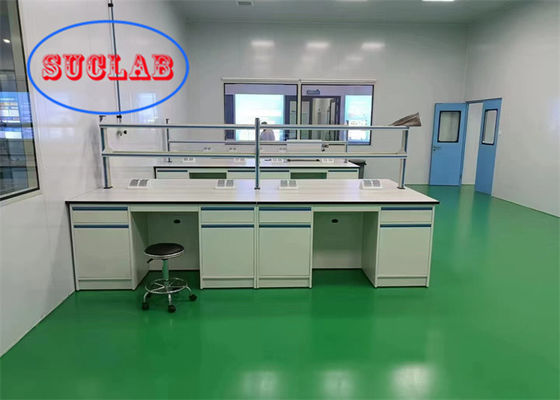 Buen precio Banco de laboratorio de química personalizable con caja a prueba de salpicaduras y cubierta de protección en línea