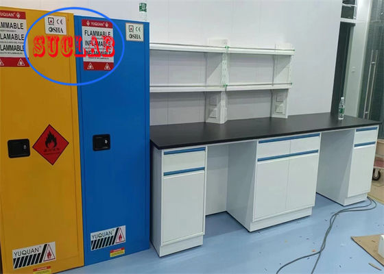 Buen precio Mejor precio bancos de laboratorio de resina epoxi con cajones Fabricantes para uso de laboratorio de hospital y escuela en línea