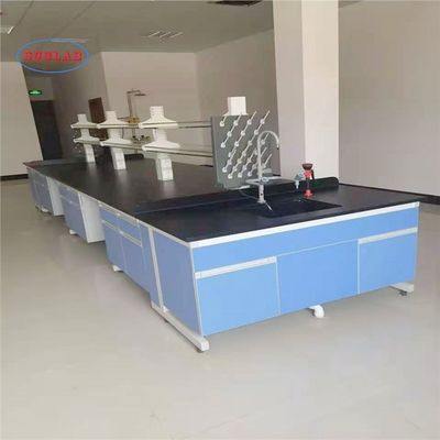 Buen precio Fabricantes de muebles de laboratorio de química con superficie de trabajo laminada resistente a productos químicos en línea