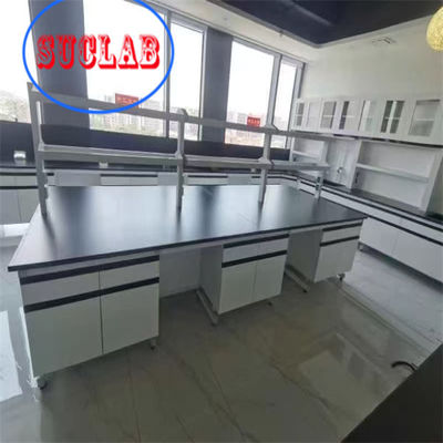 Buen precio Fabricante de banco de trabajo de laboratorio de química Alta seguridad y eficiencia con plataforma de trabajo de resina fenólica en línea