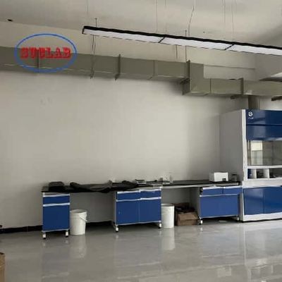 Buen precio Excelente servicio al cliente Multiplos gabinetes y materiales de madera Laboratorio de química Solución de banco de trabajo para trabajos avanzados de laboratorio en línea