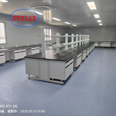 Buen precio Fabricantes de bancos de laboratorio de química amarillos para dimensiones personalizables L*1500/750 An*800/850 mm Al y rendimiento de laboratorio en línea