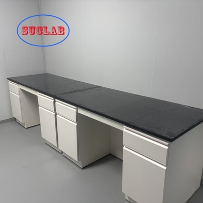 Buen precio Distribuidores de bancos de laboratorio de química Cabinet base de acero inoxidable 304 y estantes de reactivos de acero laminados en frío con estante de vidrio ajustable en línea