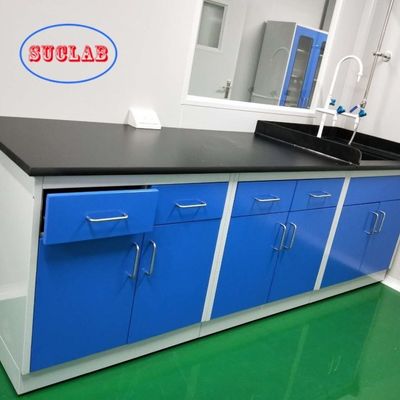 Buen precio White/Blue/Yellow/Black Chemistry Lab Bench Laboratory Bench Solution with Multi-Functional Socket and Safeguard Cover en línea