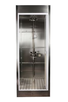 Buen precio Fabricantes de lavaojos y duchas de emergencia cerrados, montaje en pared, bandeja de drenaje o desagüe de piso para situaciones de emergencia en línea